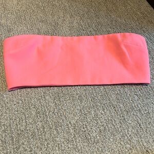 White Fox Strapless Bandeau Top Black Silver Zip Back Corset Style Size‎ S